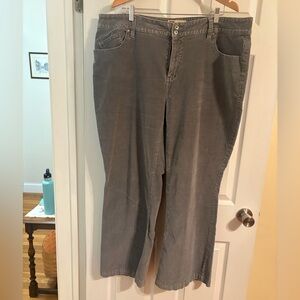 Faded Glory Gray Stretch Corduroy